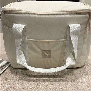 Nespresso Cream and Tan Cooler Bag -New!